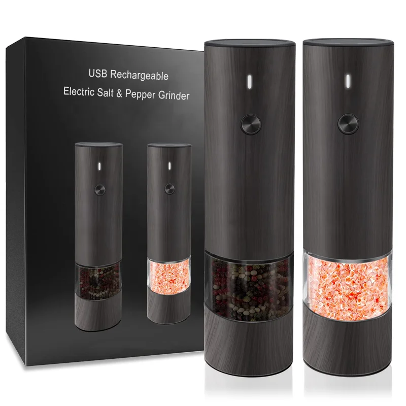 Molinet elèctric per a pebre d’alta qualitat alimentària amb nucli de molta, regulable en gra, joc elèctric per a sal i pebre amb llum LED