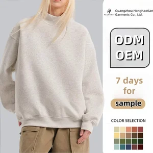 Sweatshirt Manufacturer ODM Wholesale Custom Vintage Cotton Blend Stand Collar Sweatshirts Men's Women's Digital Printing