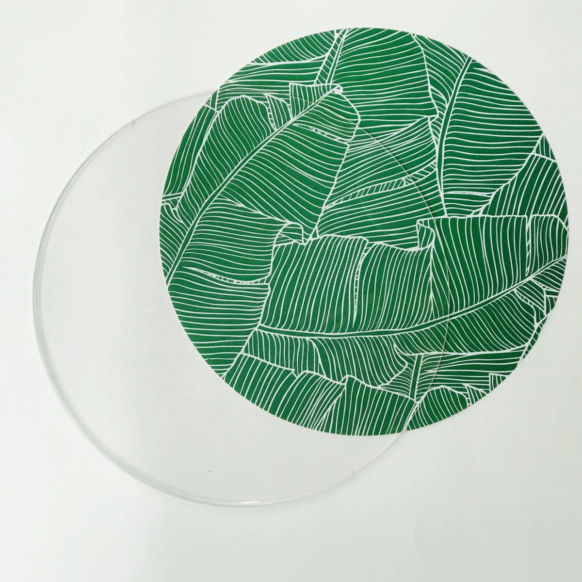 Custom Gloss Finish Round Paper Insert Acrylic Table Placemats And