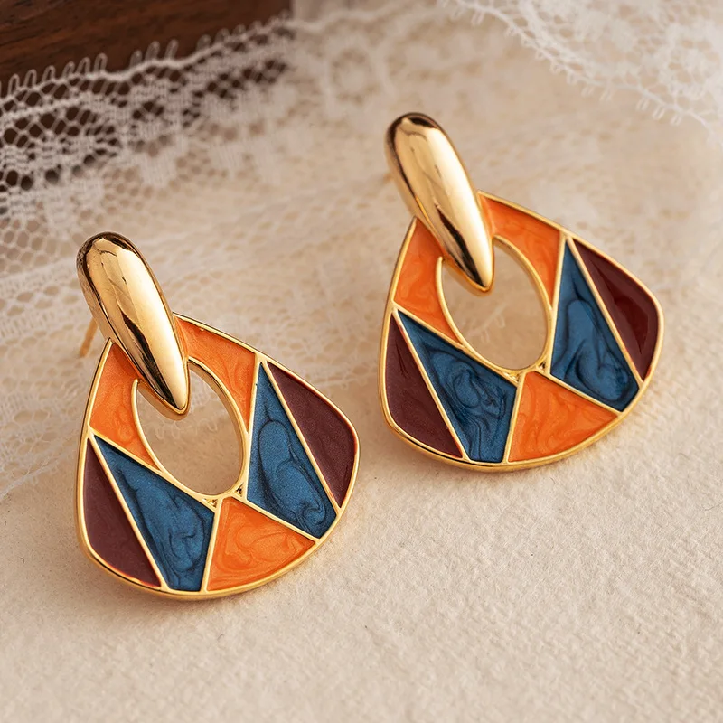 French Enamel Jewellery Personalized Color Matching Earrings