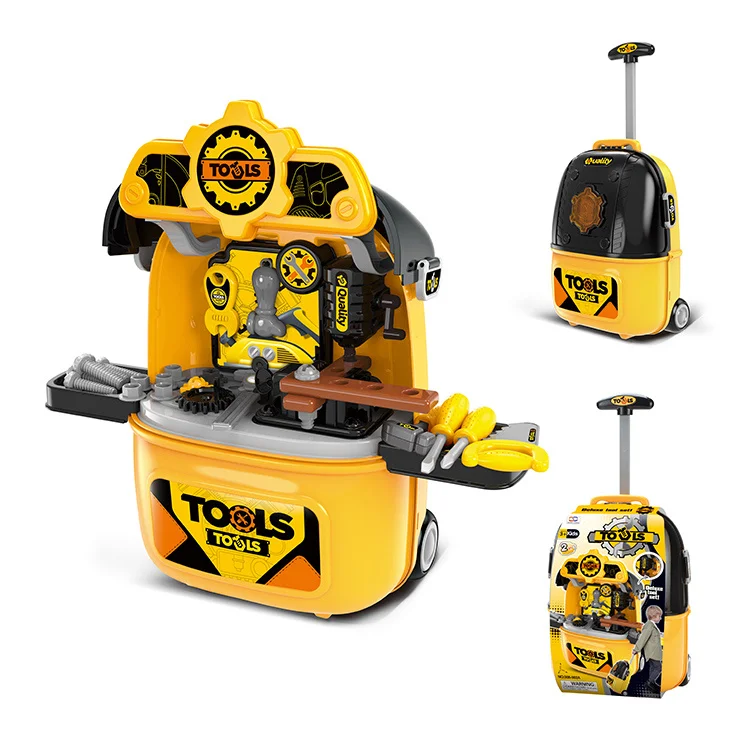 Лидер продаж 3 в 1 Детская ролевая игра пластиковая тележка Чехол игрушка дети мастерская инструмент игровая коробка набор