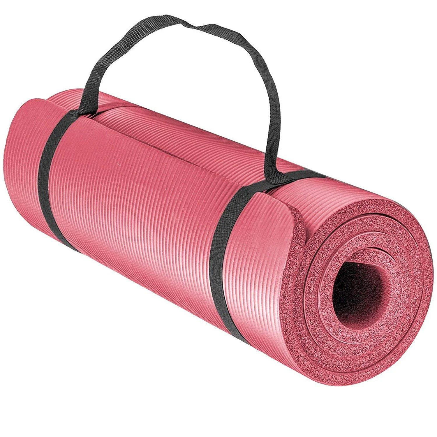 Yoga Mat Slip 10mm Thick Nitrile Rubber Pad for Dancing Gymnastic Pink