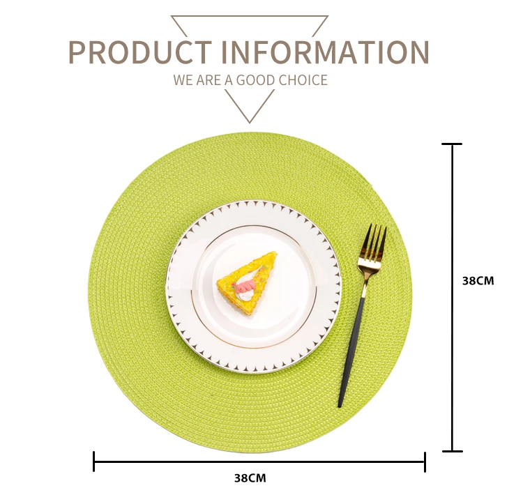 Starunk Modern Luxury Washable Nonslip Placemats Round Pp Material Durable Table Place Mat