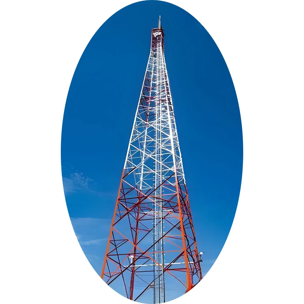 4 legs 10-150m Galvanized Angle Steel 5G Mobile Communication Lattice  Self-support Tower