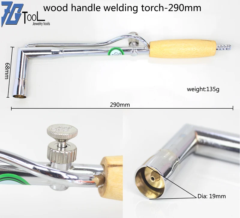 Jewelry Torch Adjustable Flame Gas Torch Solder With Wooden Handle