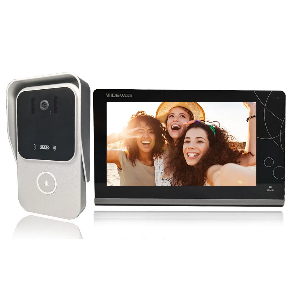 2 Wires Visual Door Bell Intercom System for Building Apartment Analog Wired Indoor Monitor Digital Doorbell Camera With Unlock