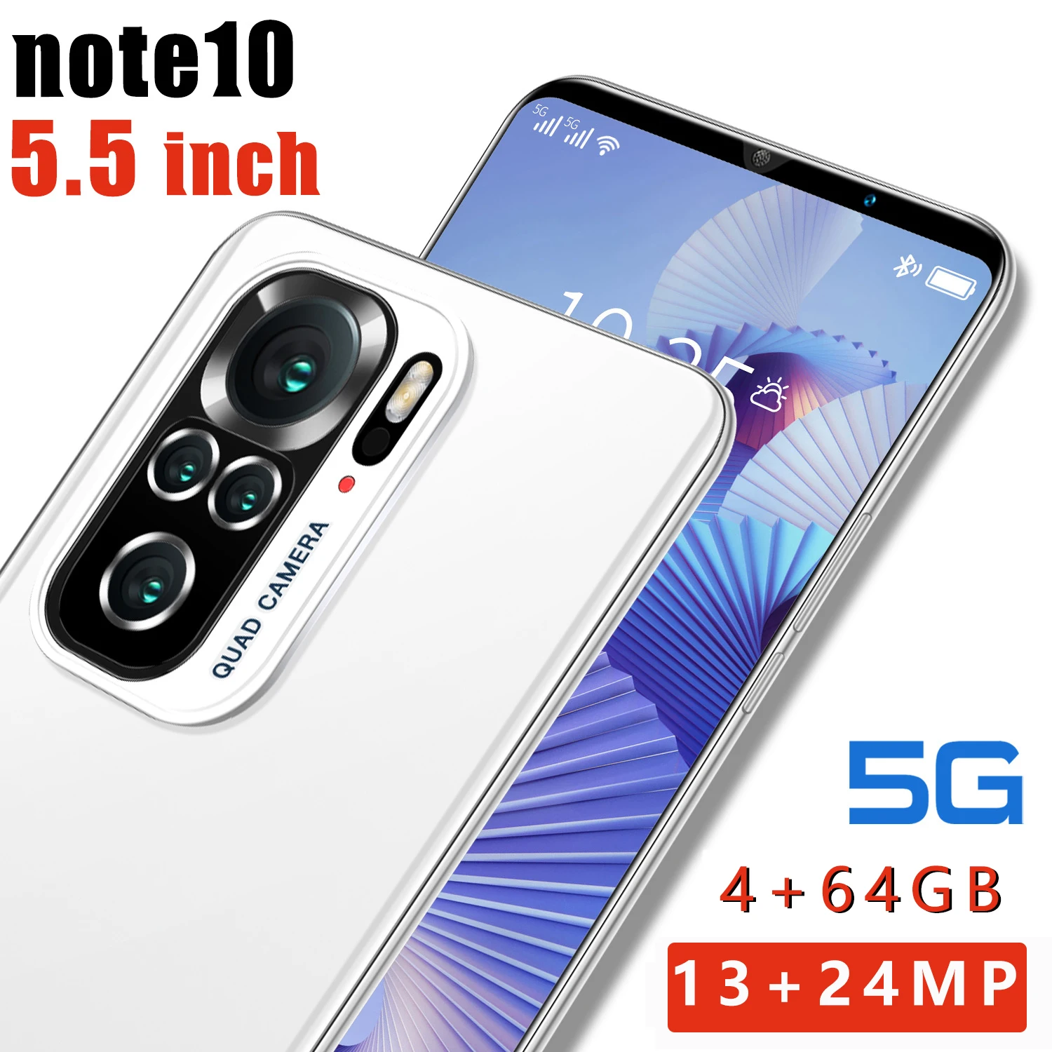 Двойная SIM-карта Note10pro, два режима ожидания, Nano SIM-карта, полноэкранный дисплей высокой четкости, Съемная батарея, разблокировка распознаванием лица, задняя камера со светодиодом