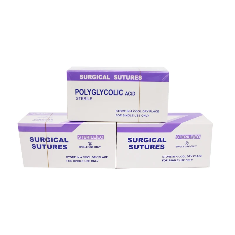 silk suture PGA Polyglycolic Acid Sutures Sterilized Dressing Eos Type Disinfecting Surgical Use Animal Dental Pet or Dog CE ISO