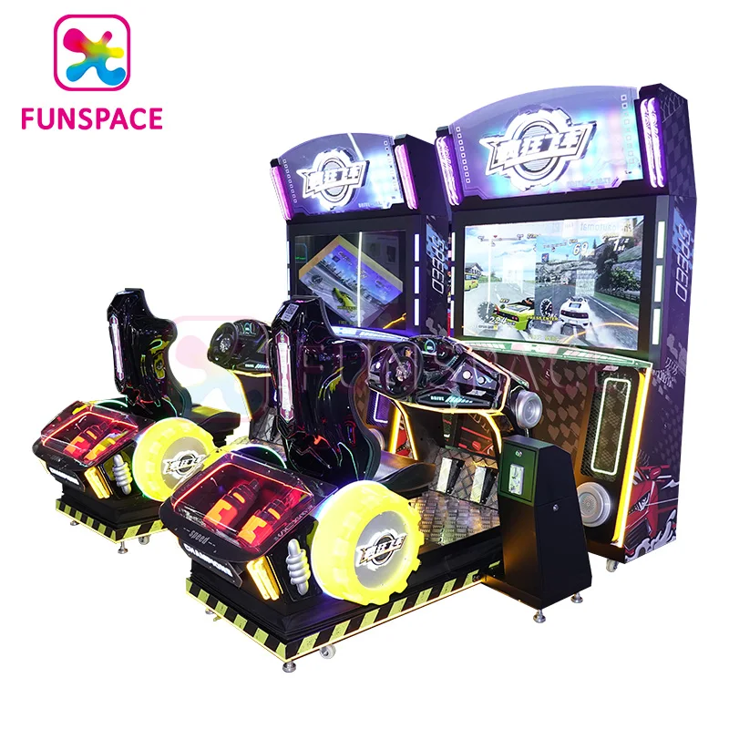 Funspace Coin Operated 3D Video Game Arcade Car Racing Wheel Simulator Game Machine Racing Arcade Machine