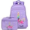 2021 New Customize Unicorn Kids Backpack Set Polyester Primary School bags