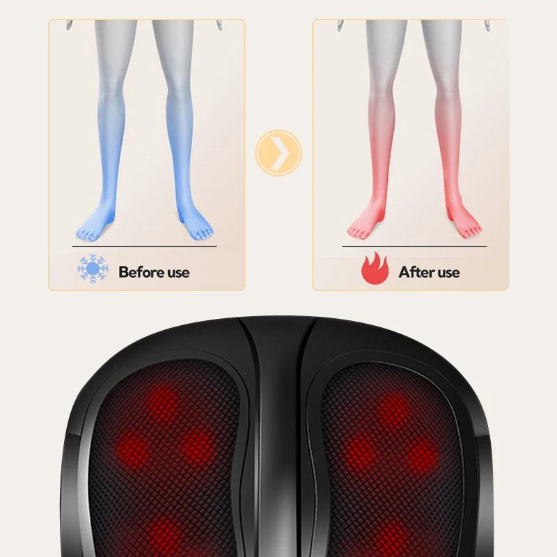 Shiatsu Deep Kneading Improve Blood Circulation Foot Massager Machine Vibrating with Heat Electric Foot Massager