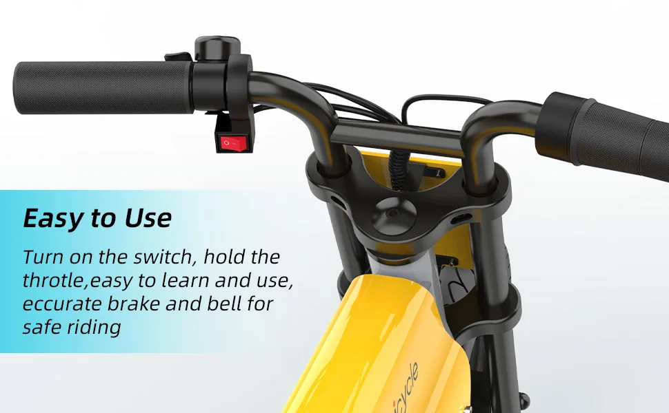 Hot Selling 150W Electric E Bike 12 Inch Tires Kids Electric Bike Single Speed EBike with Rear Drum Braking System