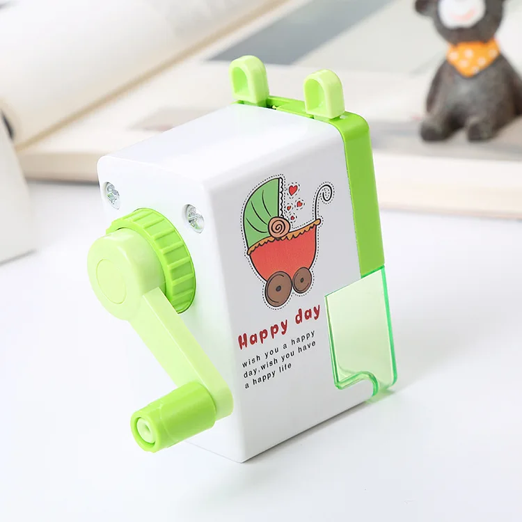Оптовая продажа ручная точилка для карандашей красивая с детскими школьными принадлежностями