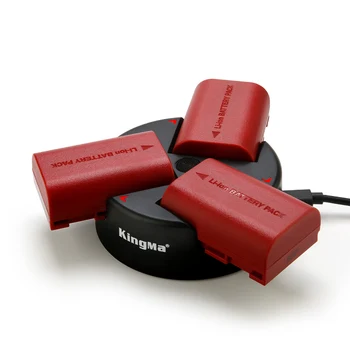 KingMa-BM045-LPE6N Fully Decoded 2000mAh Camera Battery and Triple Charger for Canon LP-E6 LPE6N 6D2 EOS R XC10