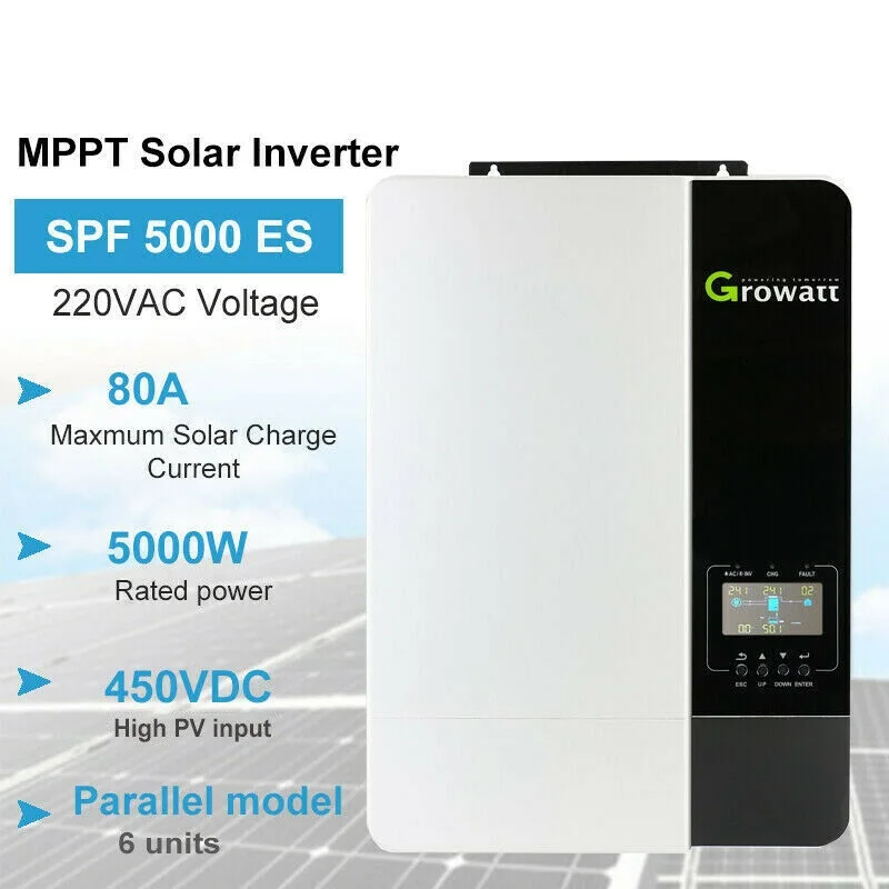 Growatt SPF 5000ES Off Grid Inverter Battery 48V Output 230VAC 50Hz