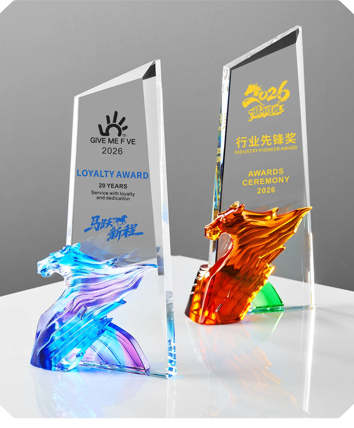 product new creative high quality decorations with horse models luxurious ornaments awards crystal trophies-4