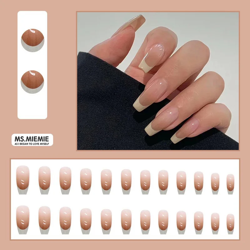 Ms.Miemie 24-Piece ABS French Short Nails Nail Wholesale Wholesale Press on Nails