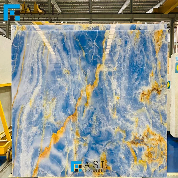 Blue onyx floor tile gold onyx natural stone slab tile