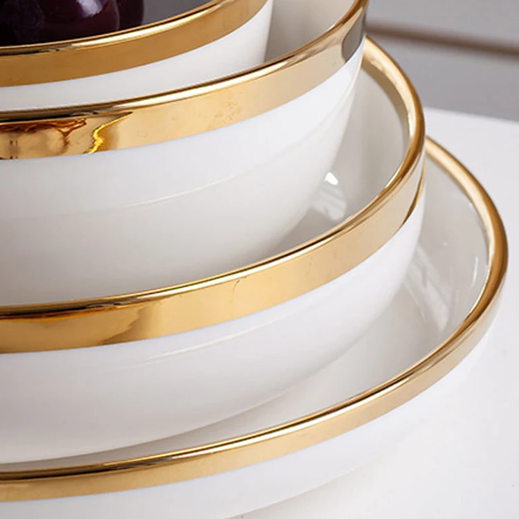 Nordic Luxury Wedding White Dishes Plates Dinner Tableware Set Custom