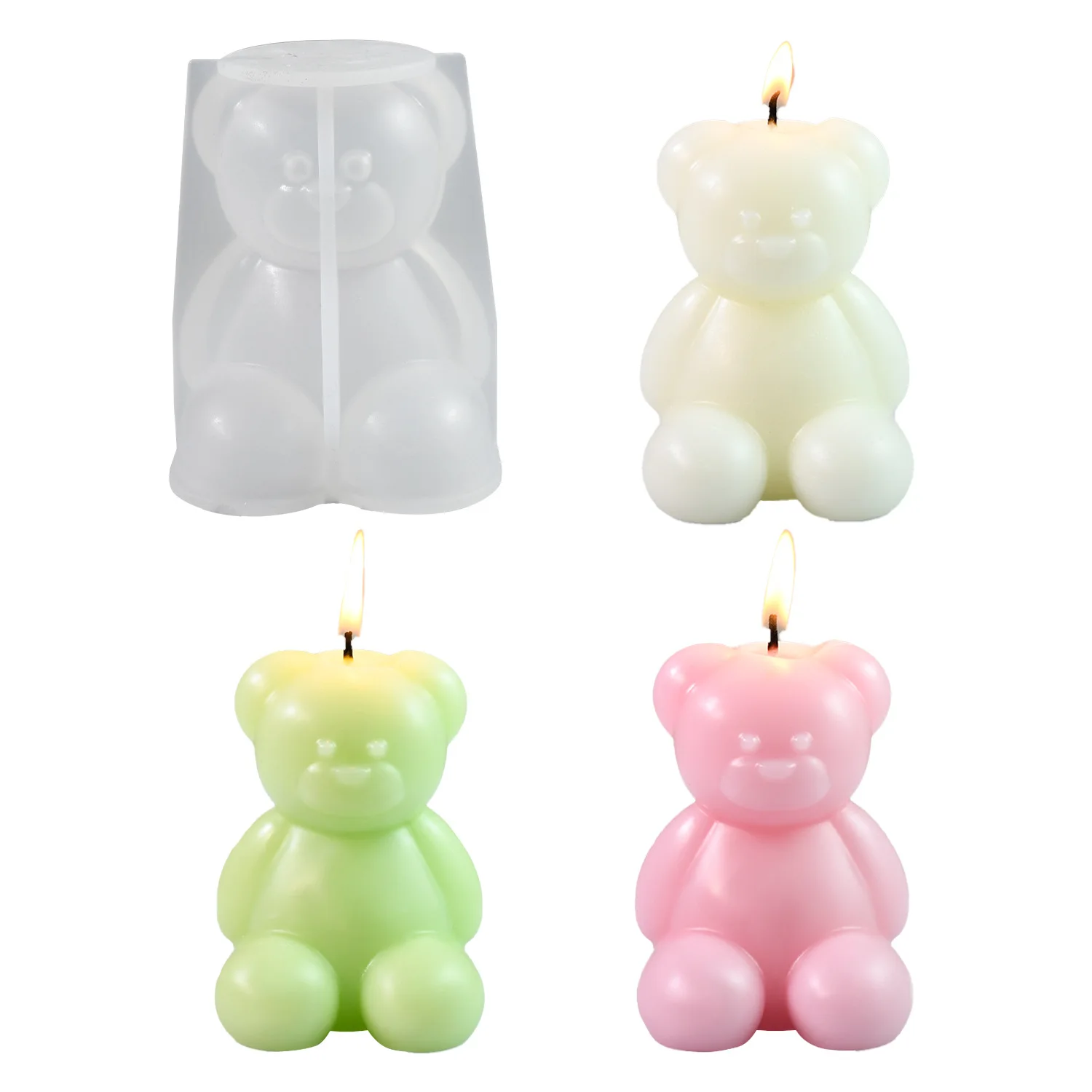 Sitting Bear Doll Silicone Mold for DIY Aromatherapy Candle or Cake Tools for Plaster Resin Ornaments factory