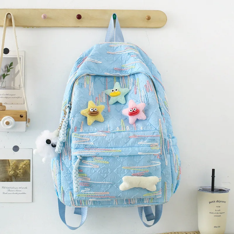 Customized Besder Solid Color Casual Bag Middle School Student Backpack Unisex Backpack