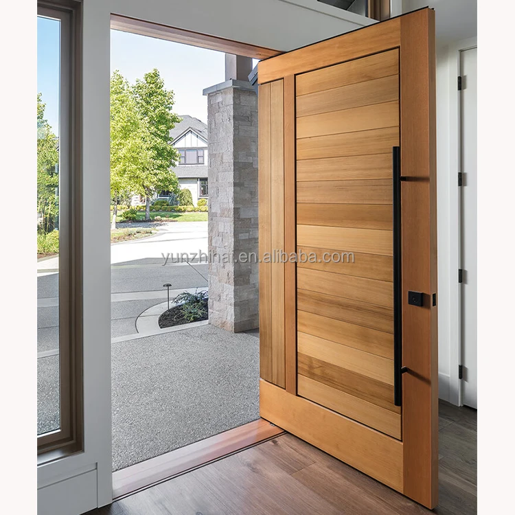Custom Arbitrary Inch African Walnut Pivot Door Villa Luxury