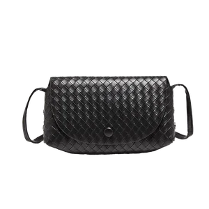 Factory wholesale PU leather handmade crossbody bag knitted handbag strap adjustable shoulder straps women's crossbody bag