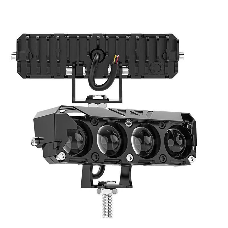 M4 Hi/Low Beam Dual Color  Four Lens With Two Fans External LED Motorcycle Spotlights