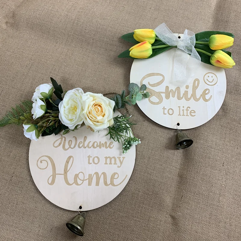 New design welcome sign for front door custom words wooden door signs 