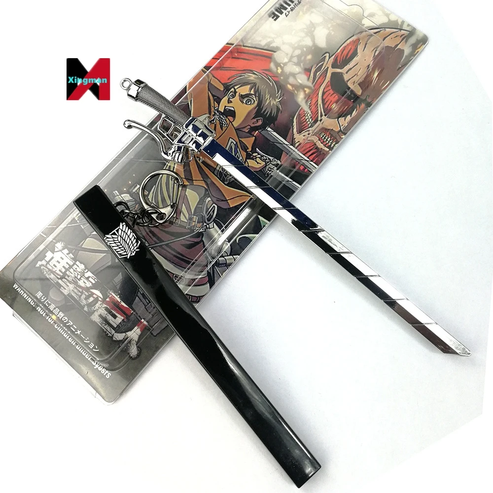 17cm Anime Snk Scout Regiment Knife Sword Eren Jaeger Weapon Metal Blade  Aot Attack On Titan Sword Mini Katana Keychain - Buy Attack On Titan Sword  Keychain,17cm Anime Snk Scout Regiment Knife