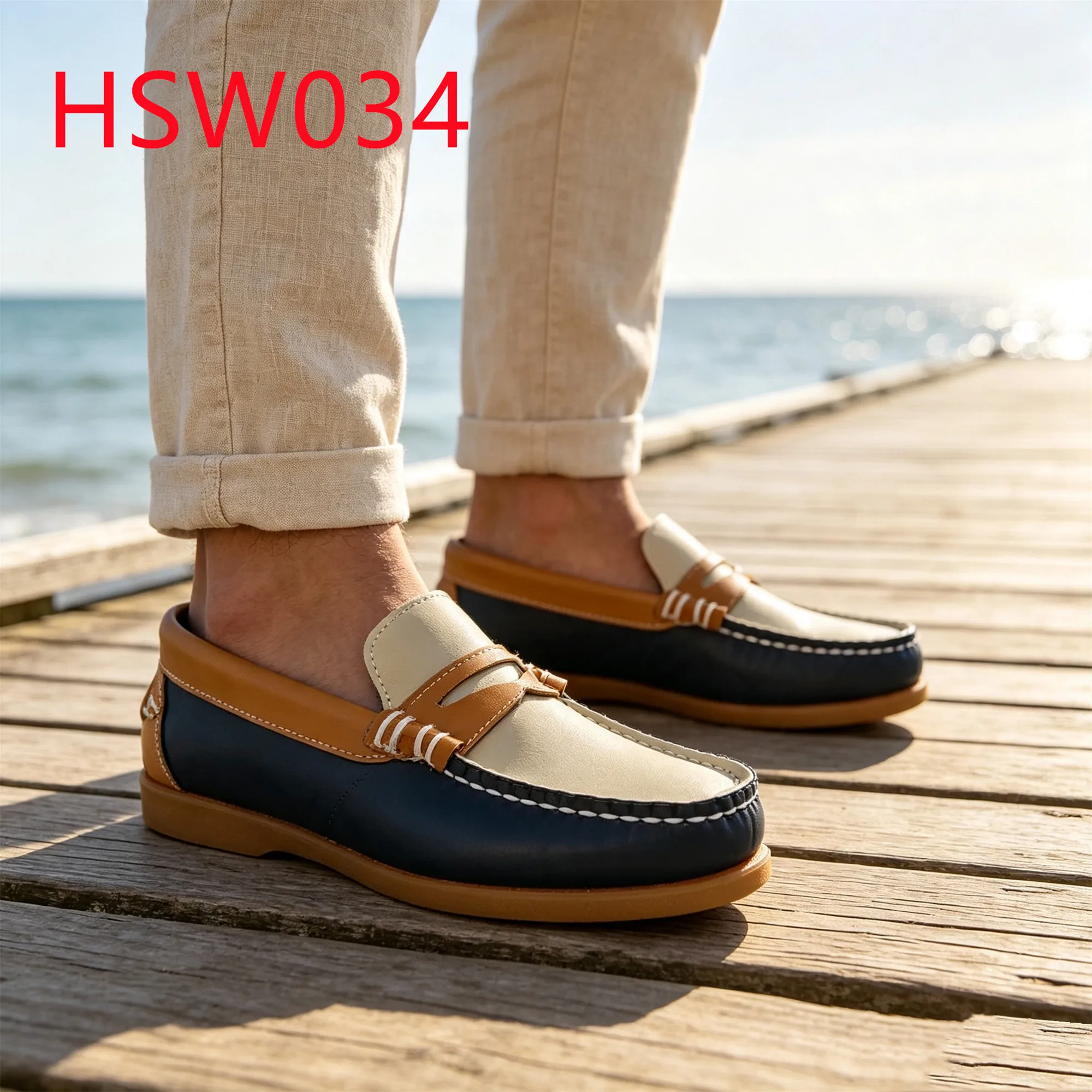 HY,Short Walk Size 27-47 Kids/adult Yellow Hua Singh Boat Shoes Daily Collocations Mask-style Full Leather Loafer Shoes HSW034