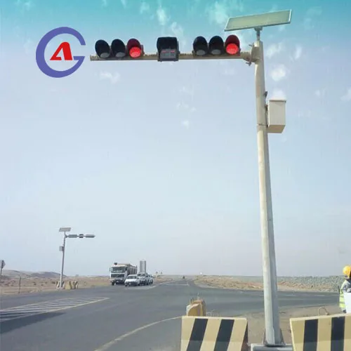 Outdoor Semaforo LED Traffic Control Solution Cloudy Days Continuously Working Solar Wireless Traffic Light System