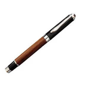 Smooth Writing Gel Roller Ink Pen Luxury Custom Personalized Logo Heavy Metal Wood Signature Business Gift Pen