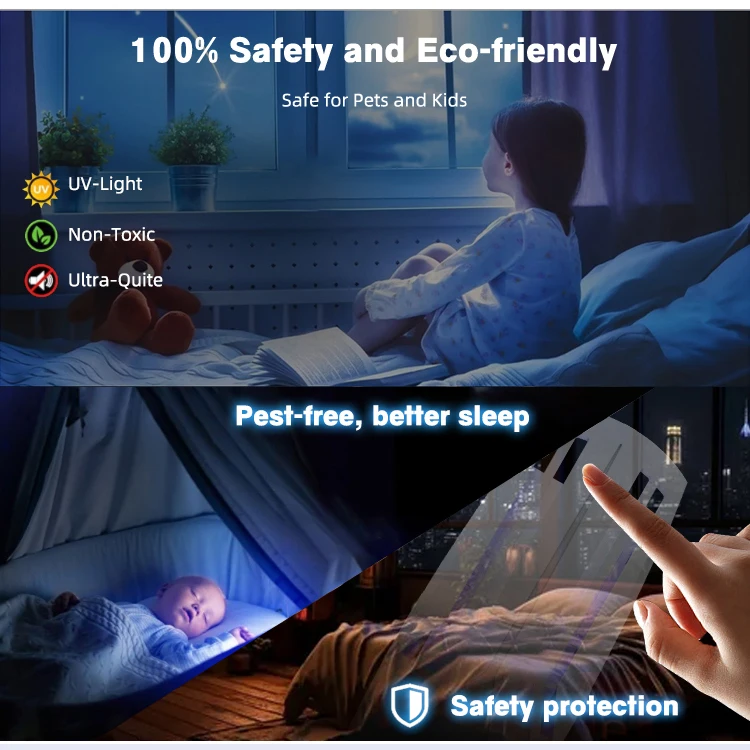 Customize High Efficiency Bug Zapper Mini UV Night Light 10w Electric Pest Control Machine by Glue Board
