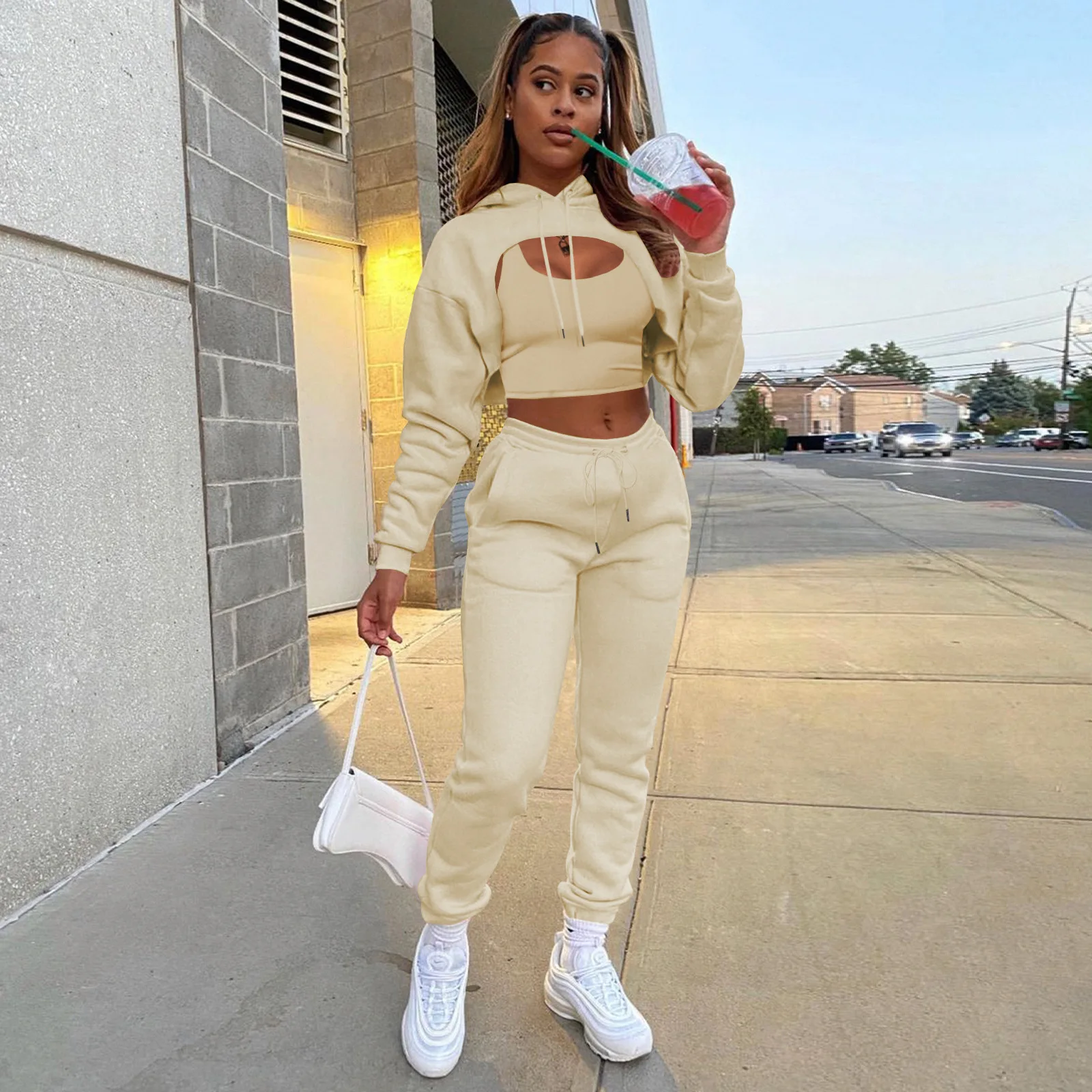 Sweatshirt Crop Tops With Sweatpants Sweatpants Outfit Joggers