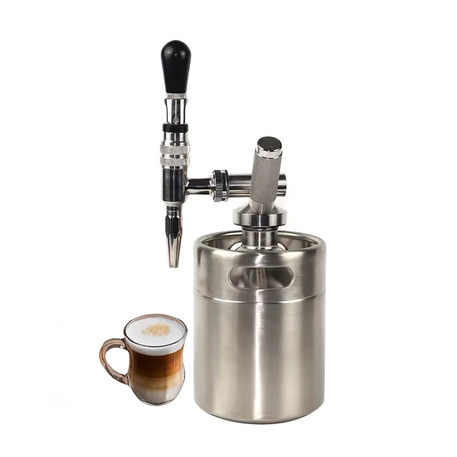 Eco Friendly Reusable Coffee Keg Nitrogen Coffee Growler Machine Dispenser 5L
