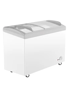 360 L Double Door Curved Glass Door Freezer Household & Commercial Use