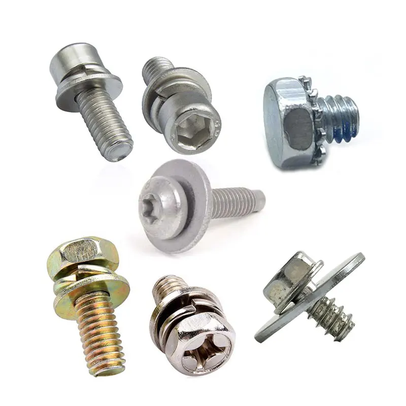 Fastener wholesale supplier m3 m4 m6 m8 Zinc Cross Head Flat Washer Counter Sink torx head hex socket Combination Bolt Screws
