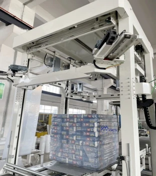 High Efficiency Fully Automatic Shrink Stretch Cold Stretch Hood Wrapping Packing Machine