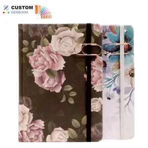 Customizable Eco Friendly A5 160GSM Fabric Linen Floral Print Thread Sewing Binding Diary Notebook Journal