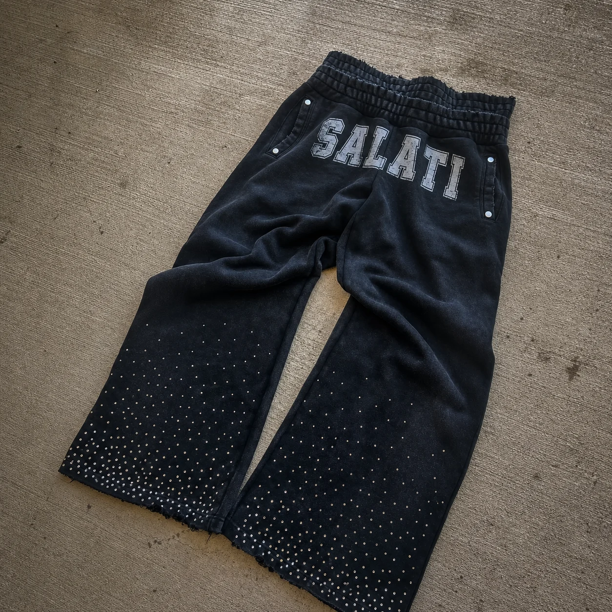 OEM Custom Embroidery High Double Waist Sweatpants Oversized Baggy Sweatpants Plaid Patchwork Jogger Side Stripes Hip Hop Pants gallery 7