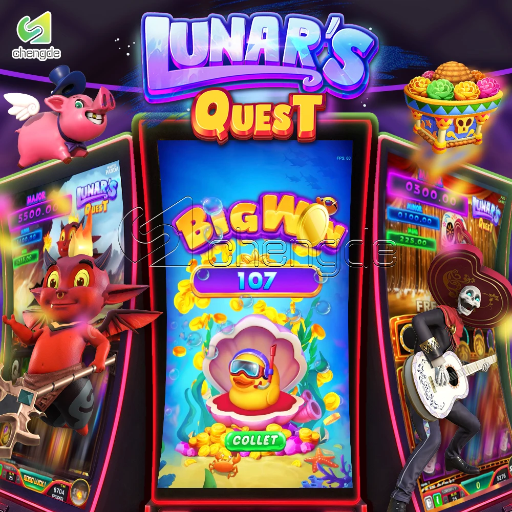 Новый лунный квест Quacky Ducky 43-дюймовый вертикальный сенсорный экран мульти 6 в 1 игровой шкаф печатная плата для продажи