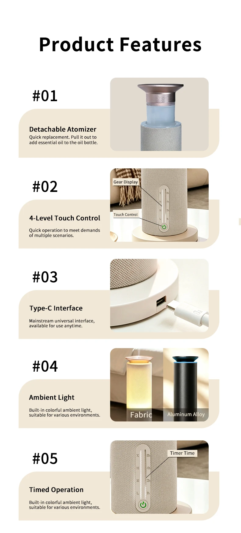 Desktop Silent Metal Aroma Diffuser Air Freshener 100ml Capacity Waterless Operation 30dB Low Noise for Household Use Ha34c78fcf6dd49eea10c0b4c43754638T