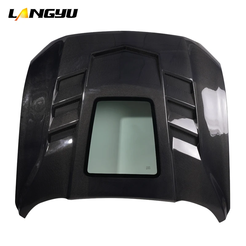Langyu Vehicle Modification Parts Bonnet Carbon Fiber Car Engine Cover for Ford Mustang Refit GTSS 18-21 Engine Hoods