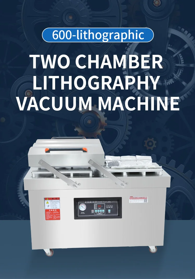 DZ-600 Customized Vacuum Pumps Seal Bars Machine Housing Flatbed Double Automatic Chamber Vacuum Sealing Packaging Machine supplier