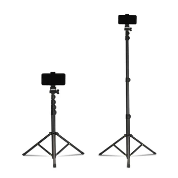MT39 61inch Heavy Duty Aluminum Extendable Cell Phone Tripod Stand Selfie Stick Tripod with Phone Clip detail image