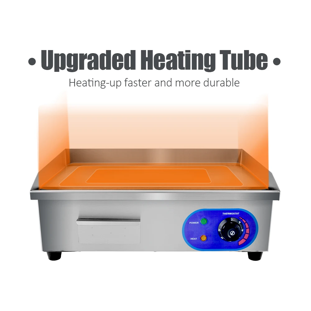 3000W Electric Griddle Catering Machine Table Top BBQ Burger Meat