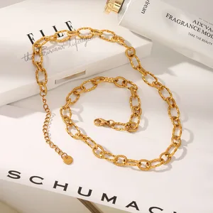 MW Wholesale 18K PVD Gold Plated Customized Jewelry Spiral Chain Necklace Stainless Steel Paper Clip Chain Necklace for Women