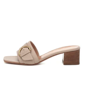 2022 Summer High Heels Women Squared Toe Block Heel Sandals