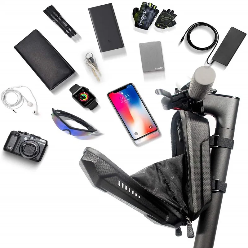 Scooter Handlebar Bag - 1L Waterproof EVA Storage For Phone, Keys, Tools & Charger